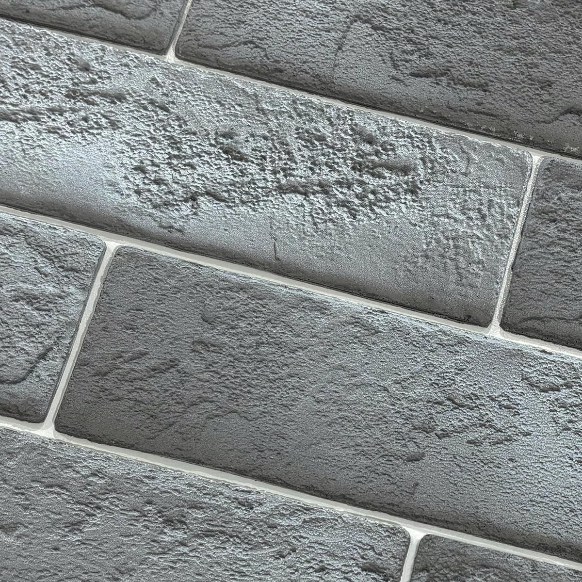 100 Whitewash Grey Faux Brick Wall Tiles, 3D Thin Brick Veneers for Bedroom, Bathroom, Kitchen, Fireplace and Fence Wall Panels (14.2 sq ft)