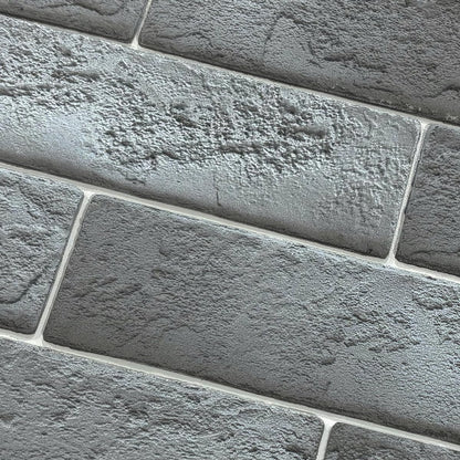100 Whitewash Grey Faux Brick Wall Tiles, 3D Thin Brick Veneers for Bedroom, Bathroom, Kitchen, Fireplace and Fence Wall Panels (14.2 sq ft)