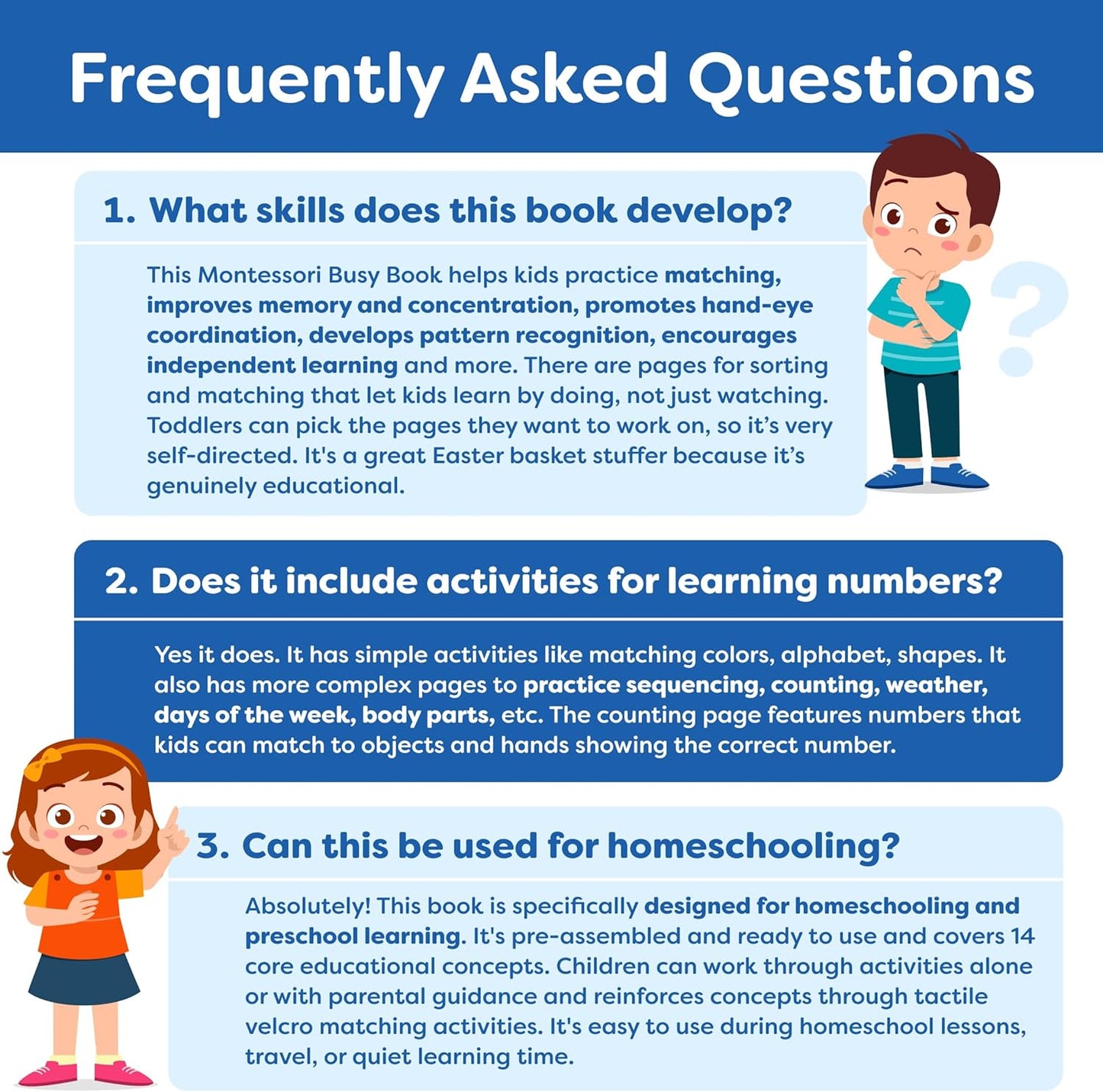 Montessori Preschool Busy Book for Toddlers Ages 3 and Up - Preassembled - Preschool Learning Activities Montessori Educational Toys - Gifts for 3 Year Old Boys, Toddler Learning Toys Activities