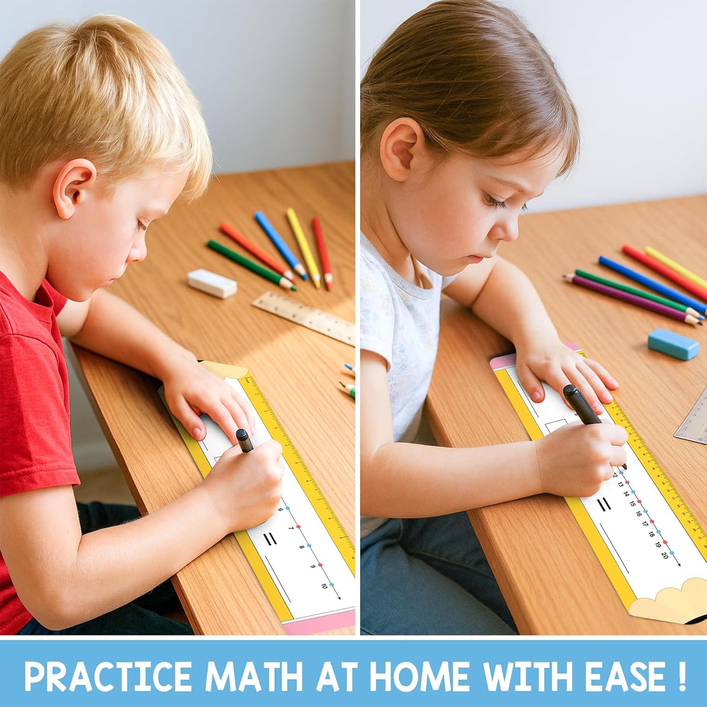 26 Pack Boho Number Line Dry Erase Boards Cards, 14"x4", Double-Sided, 0-10 on One Side & 0-20 on Other Side, Math Manipulatives for Student, Education Classroom Must Haves