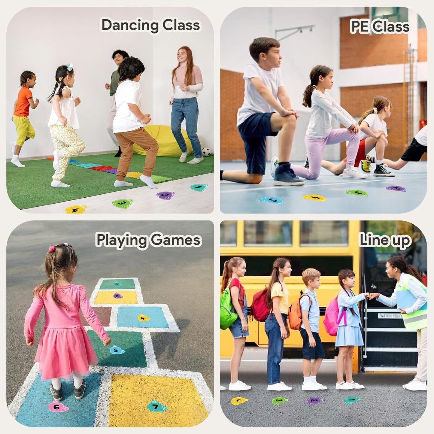 SICOHOME Line up Spots for Classroom Floor - 54Pcs Floor Numbers for Classroom Lining up Number Stickers for Back to School Kindergarten Preschool Elementary Supplies