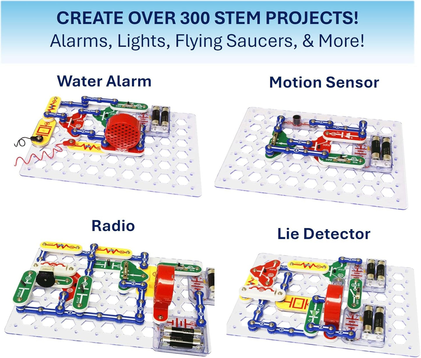 Snap Circuits Classic SC-300 Electronics Exploration Kit | Over 300 Projects | Full Color Manual Parts | STEM Educational Toy for Kids 8+ 2.3 x 13.6 x 19.3 inches