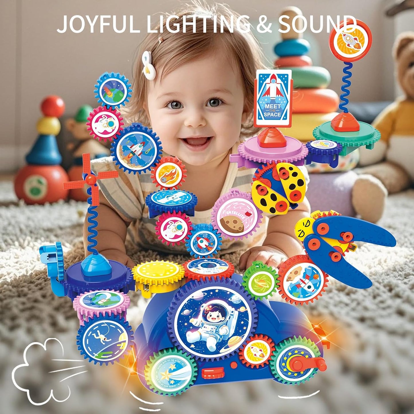 STEM Learning Gears Toys for Boys Girls Age 3+ Years old, Toddler Engineers Building Toy Set for 3-5, 30Pcs Educational Construction Toy Set for Kids, Birthday Gift for Kid Toys, Kindergarten Science
