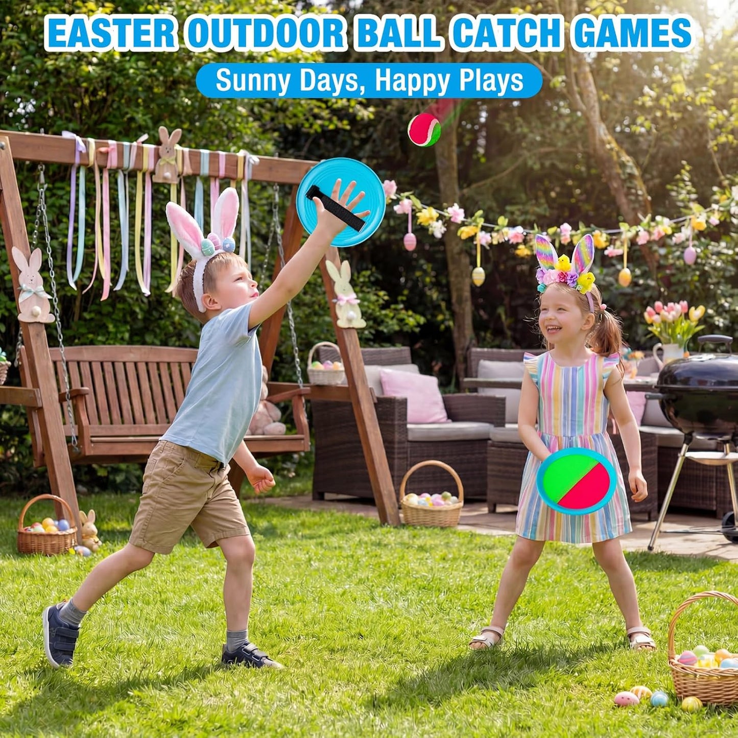 Ayeboovi Toss and Catch Ball Game Outdoor Toys for Kids Yard Games Beach Toys Outside Games for 3 4 5 6 7 8 9 10 Year Old Boys Girls (Upgraded)