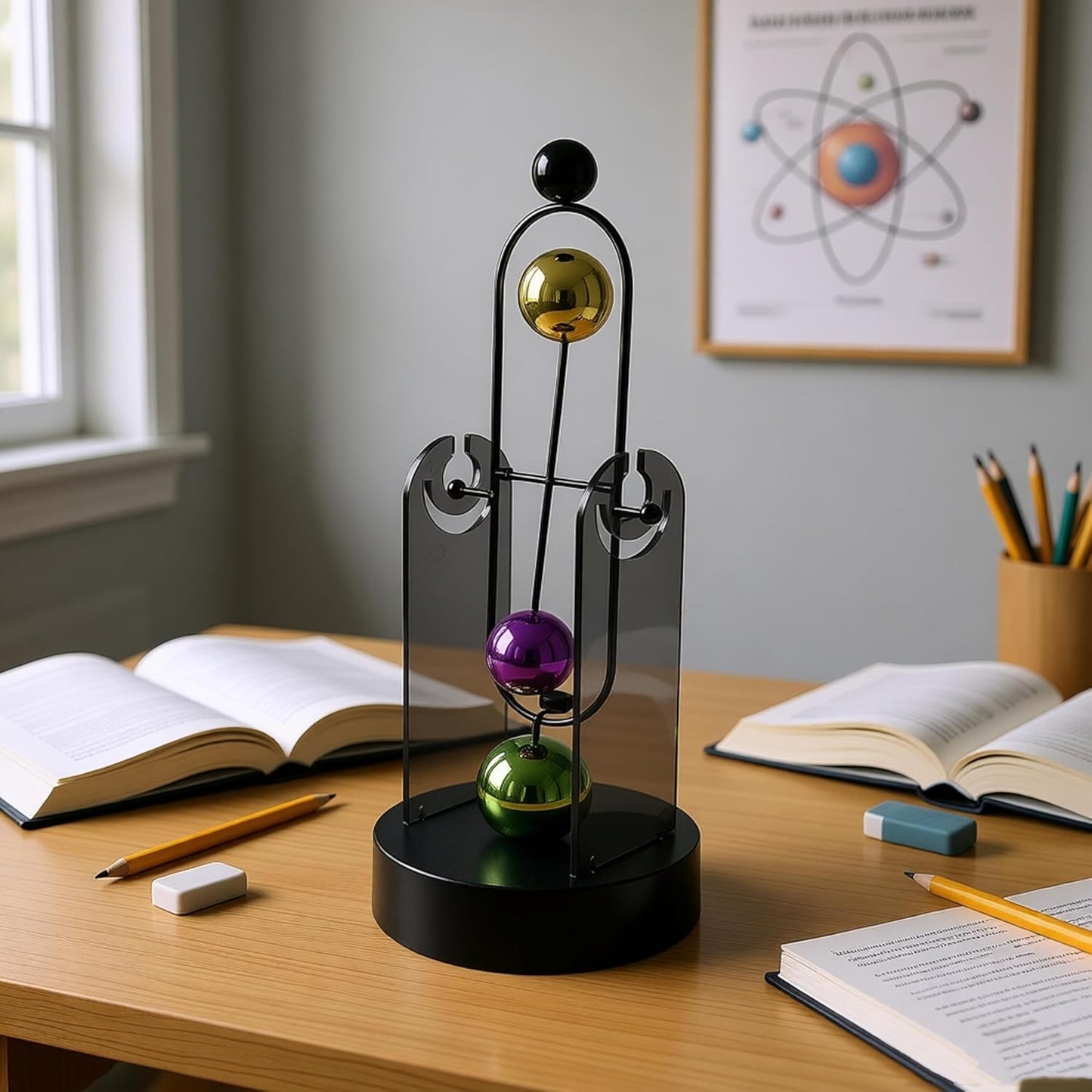 Perpetual Motion Kinetic Art Swing Physics Mechanics Balance Physics Desk Home Decor FN29