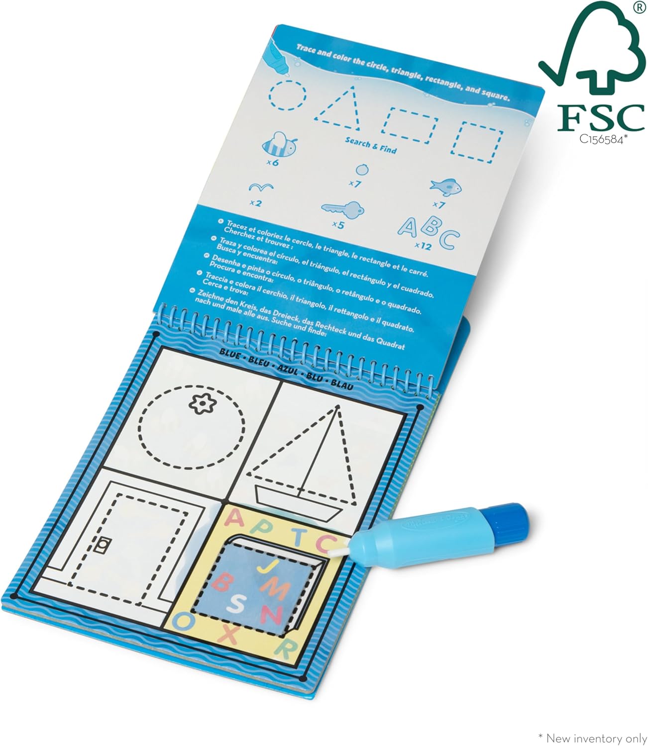 Melissa & Doug On The Go Water Wow! Mess Free Coloring Book, Reusable Water-Reveal Activity Pad, Alphabet, Travel Toys, Party Favors, for Toddlers & Kids Ages 3+ - FSC Certified