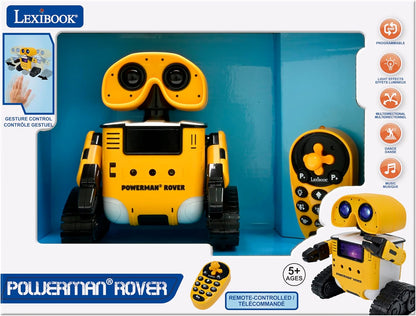 LEXiBOOK Powerman Max - Remote Control Walking Talking Toy Robot STEM Programmable Dances Sings Telling 10,000 Stories 300+ Learning Quiz Shooting Discs and Voice Repeat for Kids 4+ - ROB80EN, White