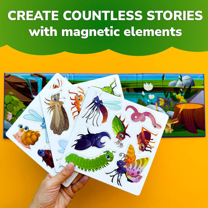 QUOKKA Travel Magnetic Puzzles for Toddlers 1-3 – 20+Pcs Farm Toy Game with Extra-Long Play Book – Fun Travel Game for Kids Ages 3-5 – Strong Magnets for Car Activities – Fun Toddler Puzzle Ages 2-4