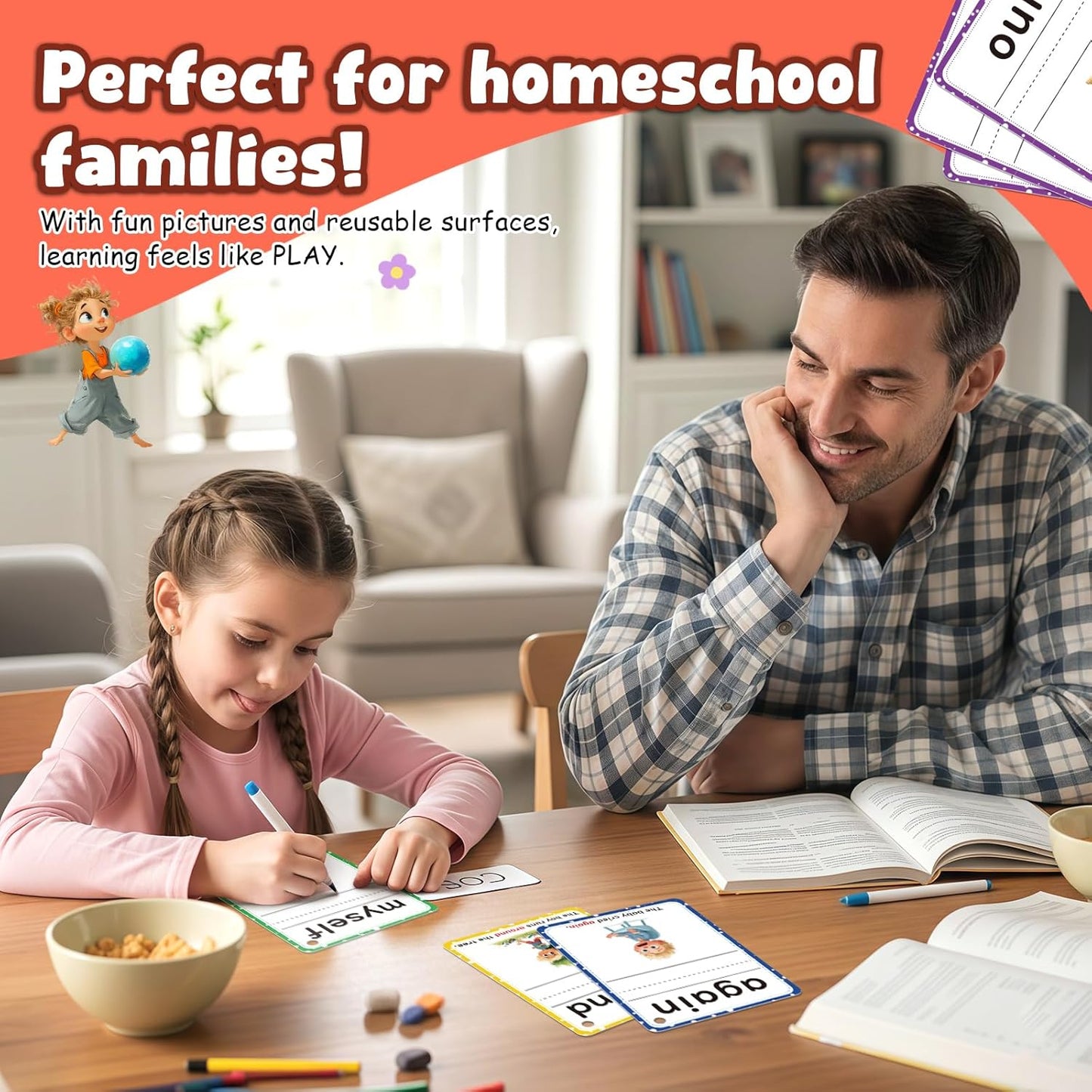 Sight Words Flash Cards Kindergarten, Flash Cards for Kids Ages 4-8, 250 Dolch Sight Word Writing Reading Spelling Games for Kindergarten Reading Books and Homeschool