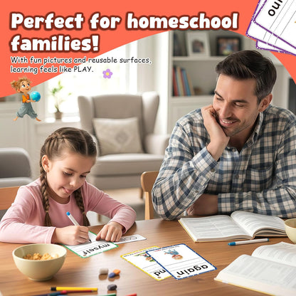 Sight Words Flash Cards Kindergarten, Flash Cards for Kids Ages 4-8, 250 Dolch Sight Word Writing Reading Spelling Games for Kindergarten Reading Books and Homeschool