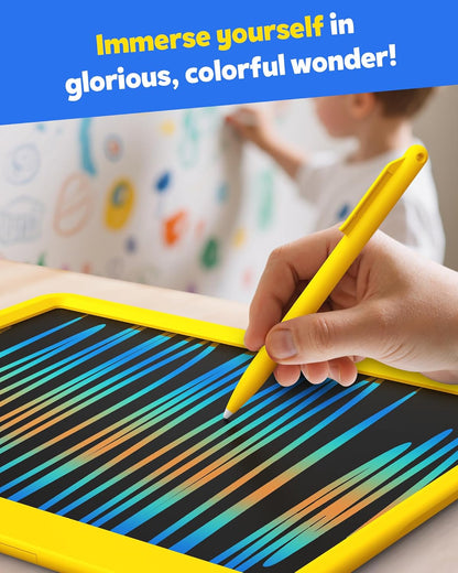 TEKFUN LCD Writing Tablet for Kids, 10-inch Coloring Drawing Pad, Mess Free Doodle Board, Airplane Travel Toys for Boys and Toddlers, Road Trip Essentials, Gifts for 3 4 5 6 7 8 Year Old Girls(Blue)