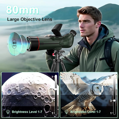 Smart Telescope, Digital Electronic Telescopes with 4K Astrophotography Camera, Internal and Externat Dual Screens Spotter for Adults & Kids & Beginners Astronomy with 64G Card