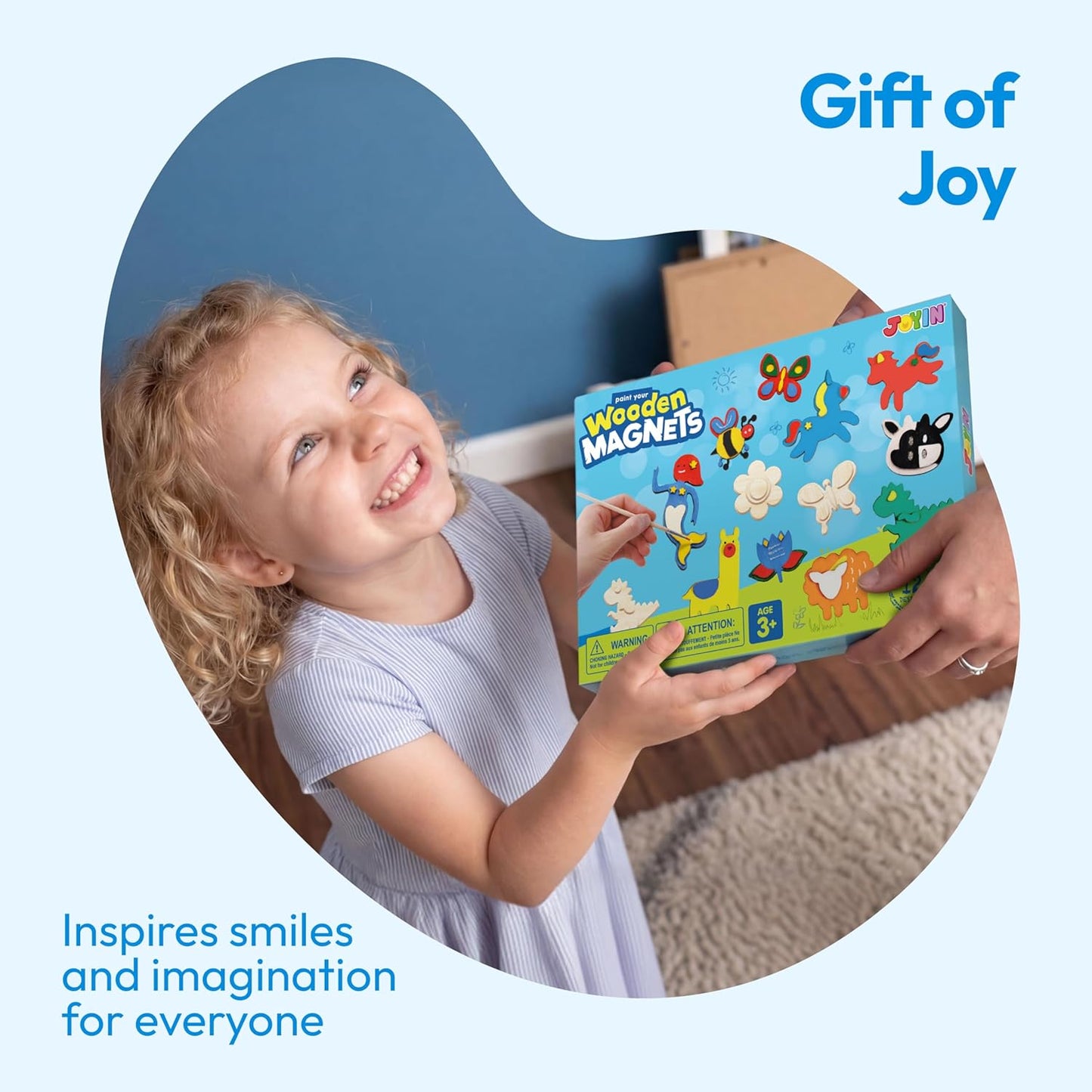 JOYIN 12 Wooden Magnet Creativity Arts & Crafts Painting Kit for Kids, Decorate Your Own Painting Gift for Halloween Crafts, Birthday Parties and Family Crafts, Party Favors for Boys Girls