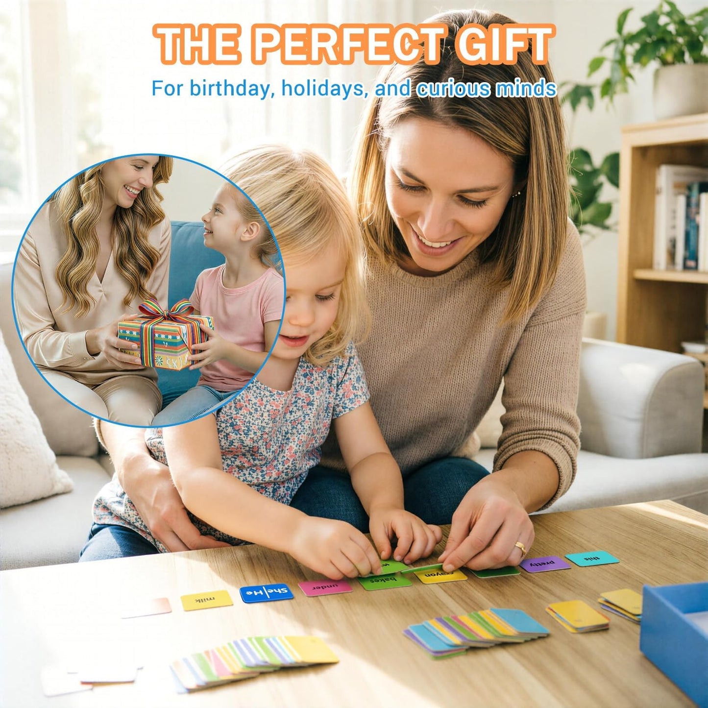 Sentence Building Game for Kids Ages 5-8 – 120+ Color-Coded Word Tiles, 20 Sentence Builder Tiles | Educational Learning Toys, Reading & Grammar Activity | Gifts for Boys and Girls