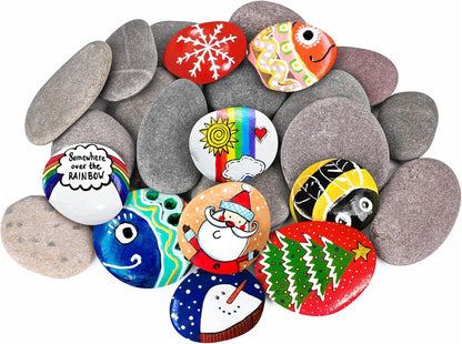 River Rocks for Painting 45 Pcs Large 2-3 Inch Flat Smooth Painting Stones Craft Rock to Paint for Kids Crafts Painting Bulk
