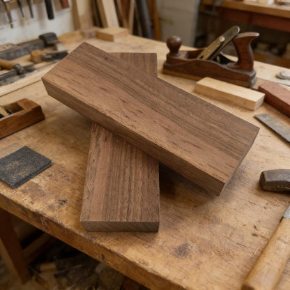 2PCS Unfinished Walnut Wood Blocks for DIY Crafting,Scroll Saw, Woodworking, Wood Carving,Burning,Laser Cutting,Engraving, CNC Cutting, Painting, Fretwork (5.9 x 1.96 x 0.78)