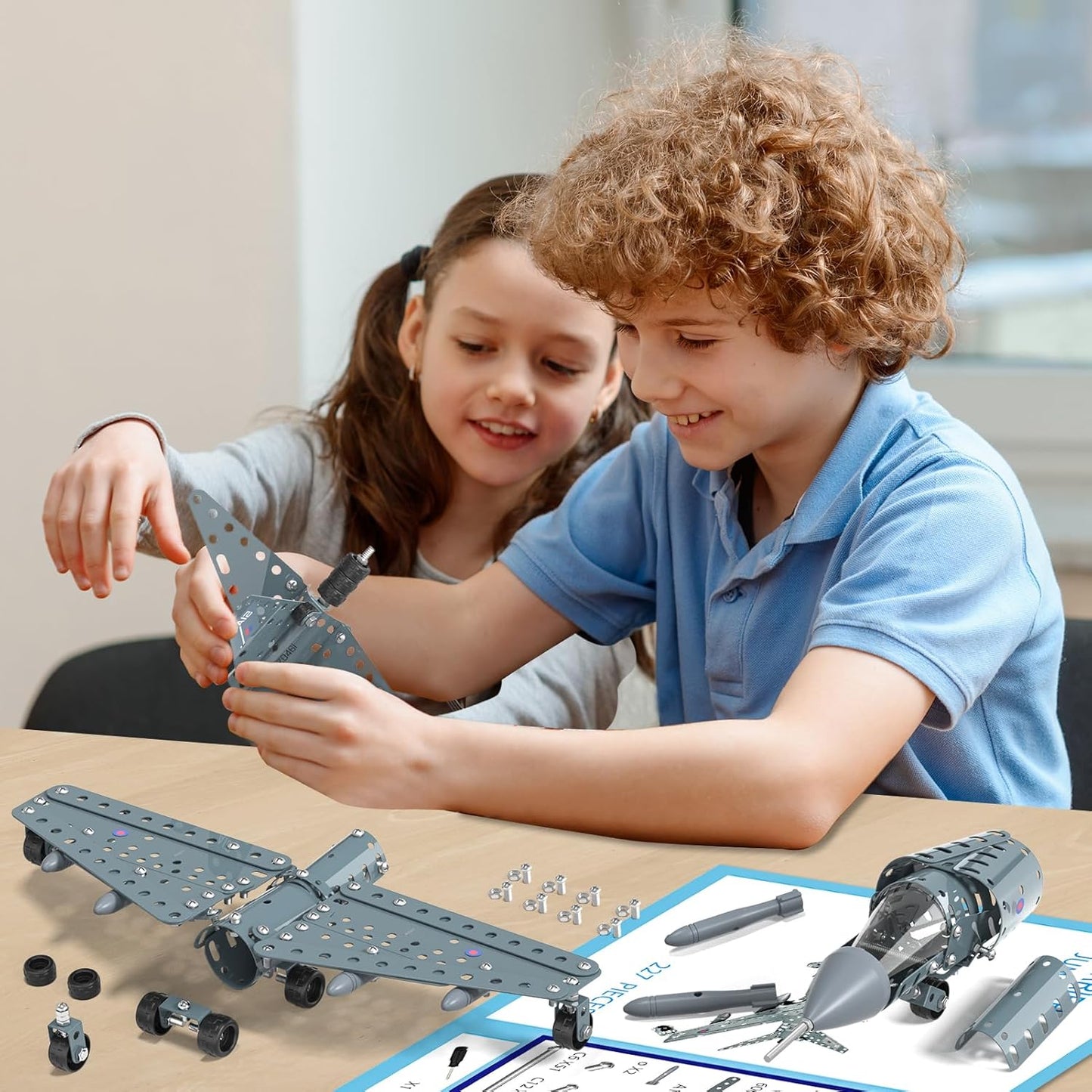 Lucky Doug STEM Building Projects Model Truck Set - Building Toys for Kids Ages 8-12, Assembly Science Army Toys for Boys 8 9 10 11 Years Old