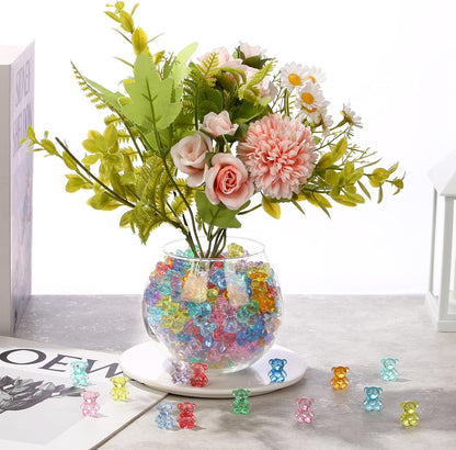 LAIDANLA Mini Resin Bears, Tiny Plastic Animals to Hide Small Bears Bulk for Counting Miniature Landscape Bear Party Favors Gifts Easter Egg Vase Filler Bear Figures Cute Trinkets Desk 200 Pcs