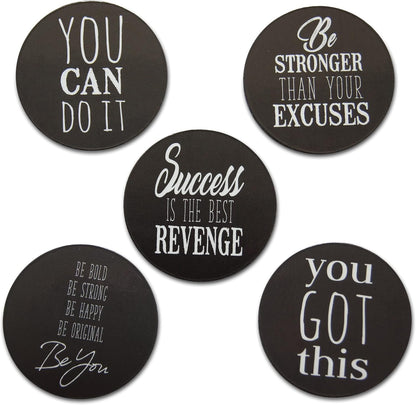 Novel Merk Inspirational Positive Word Art Refrigerator Mini Magnets – Vinyl 2” Round Magnets for Fridge, Lockers, Home, Encouragement and Motivation Decor – Self Adhesive to Metal Surfaces (10 Pack)