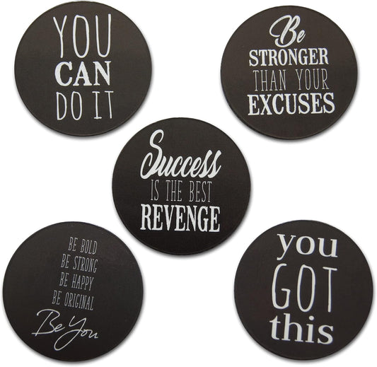 Novel Merk Inspirational Positive Word Art Refrigerator Mini Magnets – Vinyl 2” Round Magnets for Fridge, Lockers, Home, Encouragement and Motivation Decor – Self Adhesive to Metal Surfaces (10 Pack)