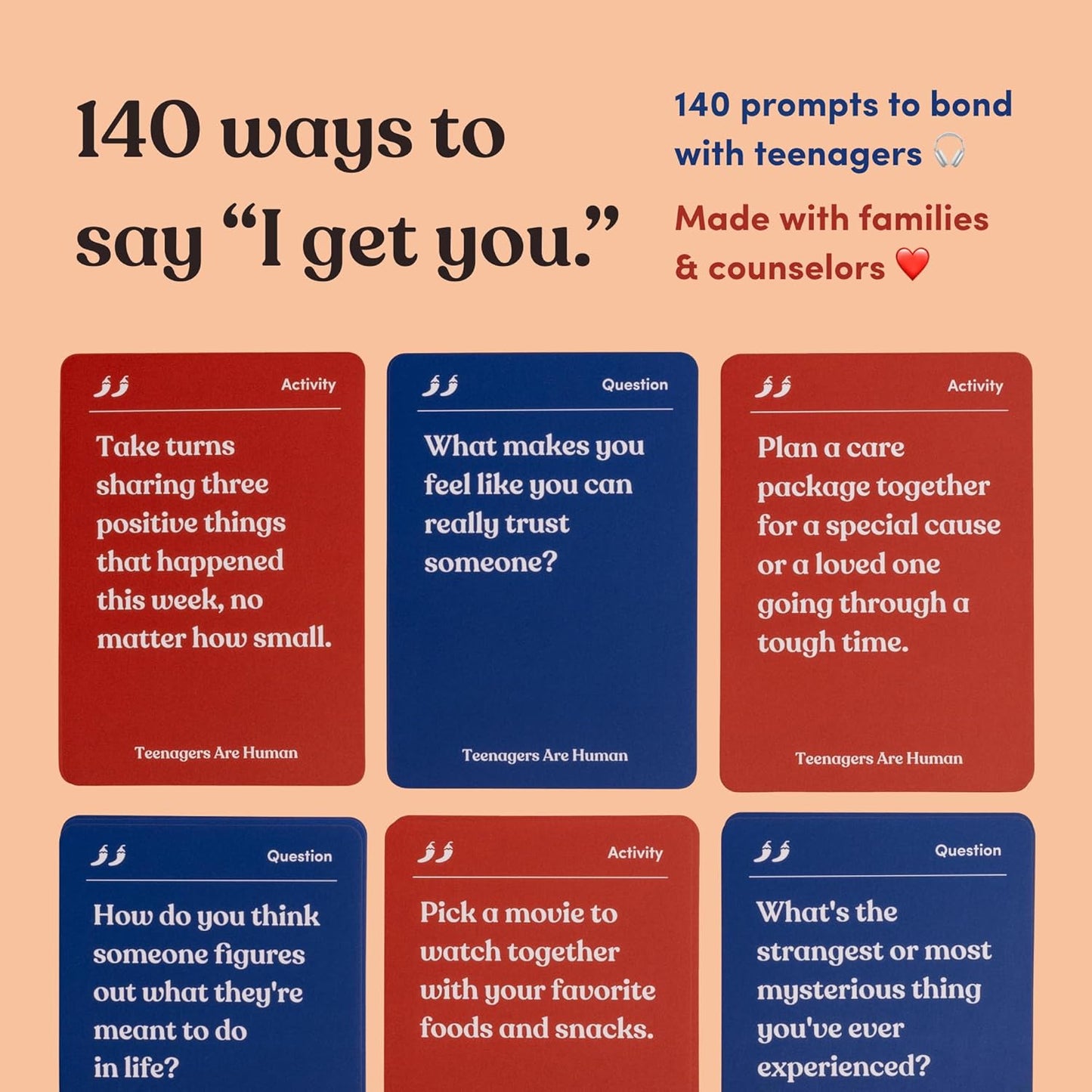 Children are Human | 140 Conversation Cards to Help Bond with Kids | Card Game for Elementary School Children | Designed by Experts for Grades 2-5 | Ages 7-10+
