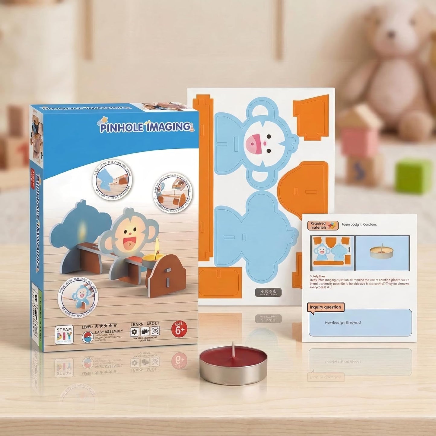 STEM Kids Binoculars - Build Your Own Functional Telescope Kit, Educational Science Toy for Children to Explore Astronomy & Optical Principles with Convex & Concave Lenses
