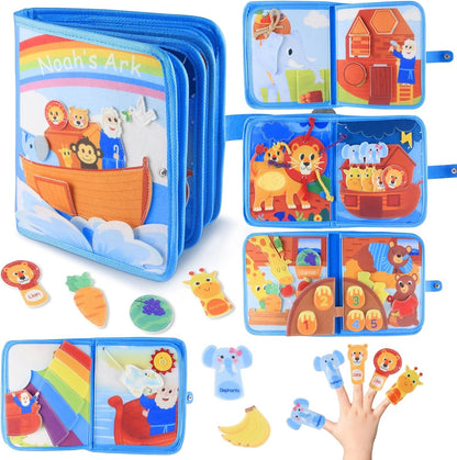 Ocean Busy Book for Toddlers 1-3, Montessori Quiet Book with 20 Activities, Travel Toy for Fine Motor Learning, Gift for Boys Girls