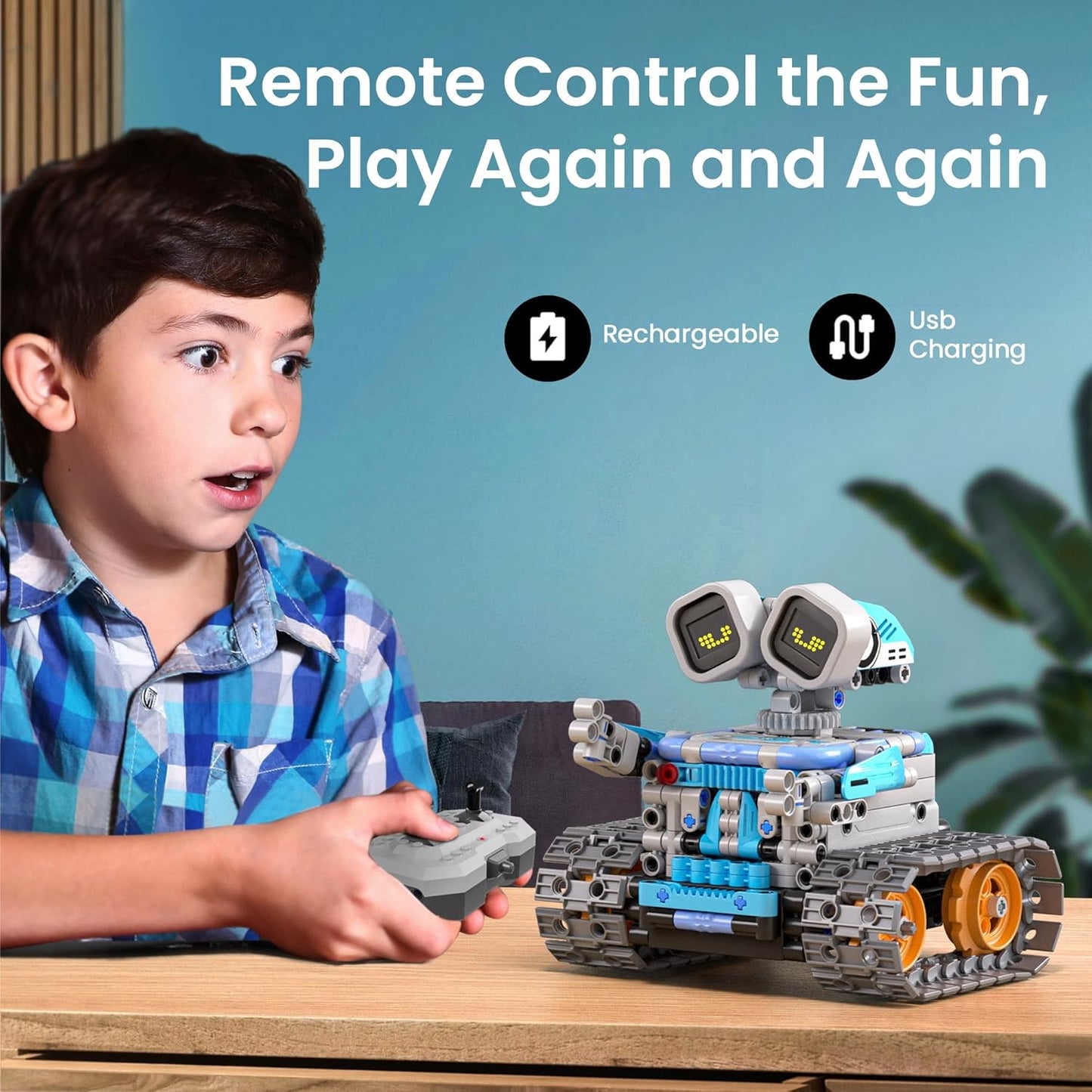 Sillbird Robot Building STEM Kit with Remote Control for Boys Ages 8-14, Technic Coding Gifts for Kids Birthday, Buildable 5in1 Robotics Toy with 596 Pieces