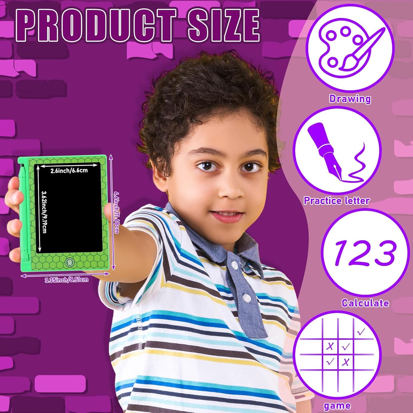 Nezyo 24 Pack Toy Inspires Party Favors Supplies, LCD Writing Tablet for Kids, 4.6'' Mini Board Drawing Tablet, Cartoon Goodie Bags Stuffers Birthday Toddler Boy Student Gifts