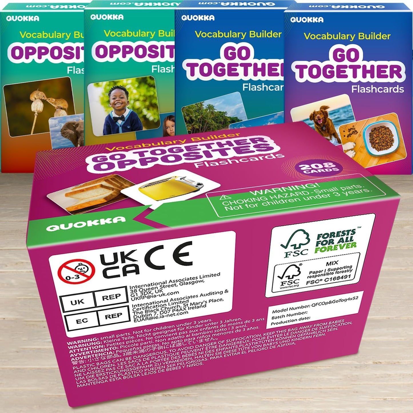 QUOKKA 104 Noun Flash Cards Set – Kids and Adults Vocabulary Builder for ABA Therapy, Early Childhood Education, and ESL Teaching – Picture Cards for Speech Therapy and Vocabulary Building Activities