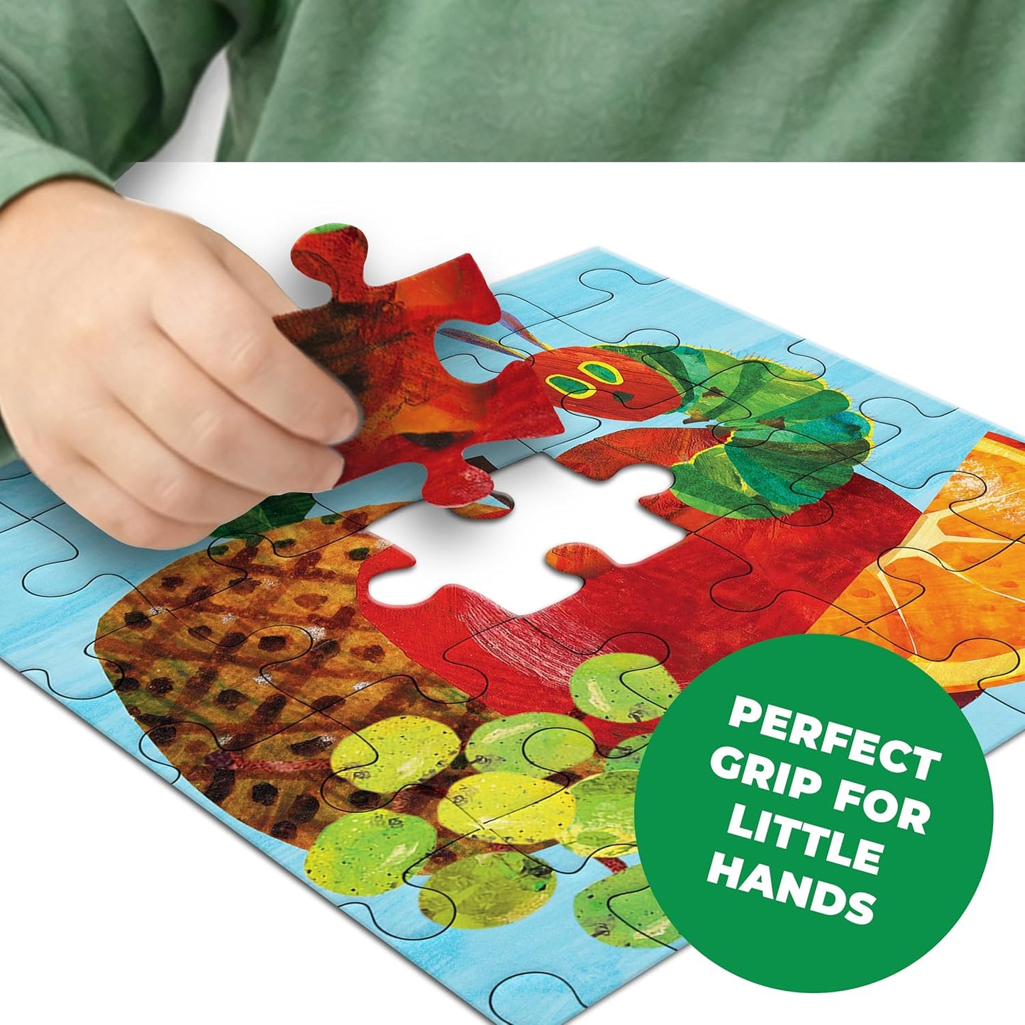 MasterPieces Officially Licensed 25 Piece Eric Carle Jigsaw Puzzle for Kids - Hungry Caterpillar - 10"x10"