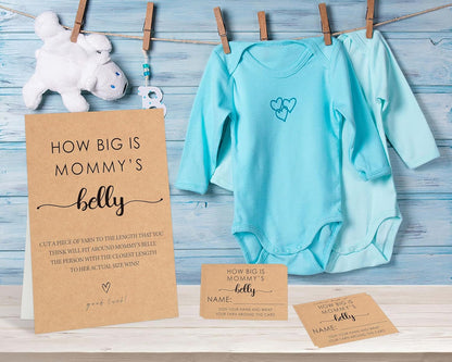 Minimalist Style How Many Gummy Bears Are In The Jar Baby Shower Games Set(1 Sign and 50 Cards), Gender Reveal Games, How Many Guessing Cards for Bear Babyshower, Gender Reveal Party Activities, 19