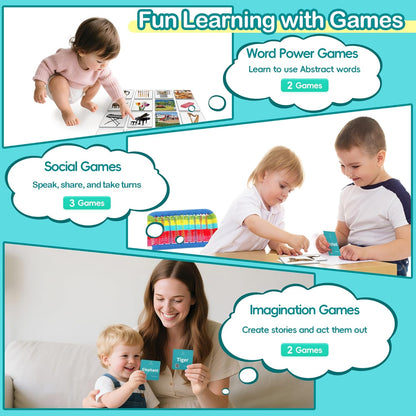 Thick Baby Flash Cards for Toddlers 1-3 Sight Words Flash Cards for Kindergarten，50 First Words Fun Video Flash Cards for Toddlers，Learning Resources Kids Aba Therapy Materials