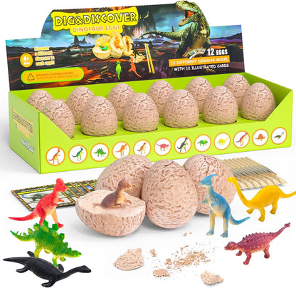 Gemstone Dig Kit, 16 Real Gem Stones and Crystals Excavation Kit, STEM Educational Toys Science Kit for Kids 5-7 8-12, Gem Digging Kit Rock Collection Stocking Stuffers Gifts for Boys Girls