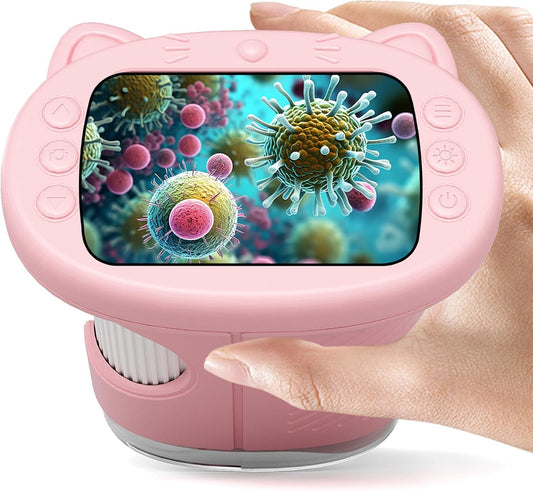 1000X Handheld Digital Microscope for Kids, Pocket Microscope with 2.0" IPS Screen, Portable STEM Science Toy for Ages 4-12, Educational Birthday Gift for Boys Girls, Outdoor Exploration Kit