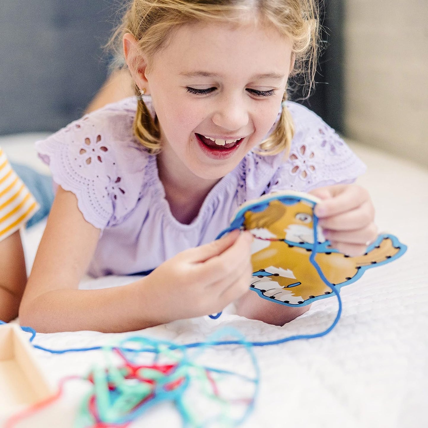 Melissa & Doug Lace and Trace Activity Set: 5 Wooden Panels and 5 Matching Laces - Farm