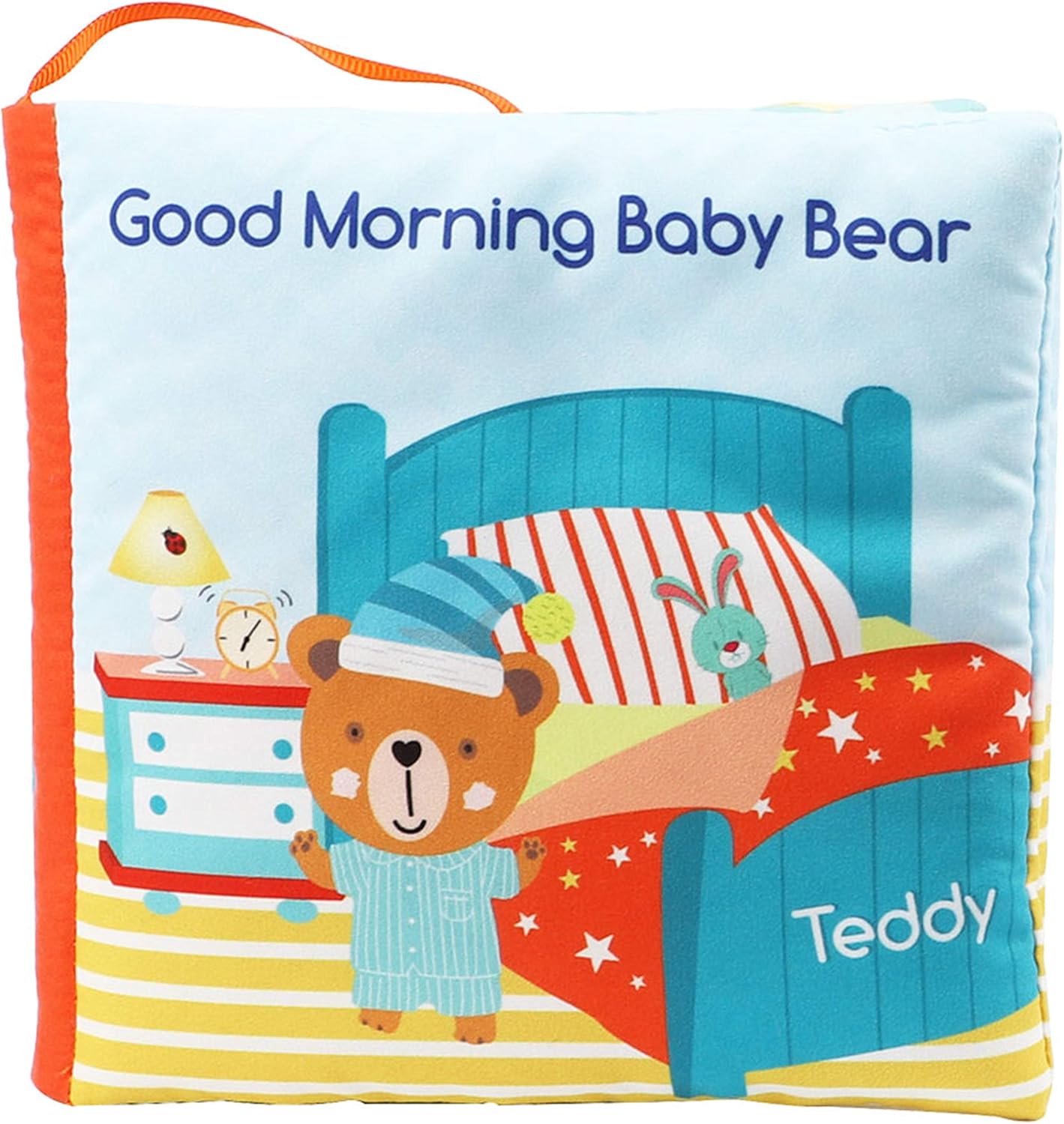 Bebe Mondo Teddy Bear Tummy Time Toy with Mirror, Soft Baby Book for 0-3-6-12 Months, Infant Sensory Developmental Toy, Shower Baby Gifts,Activity Quiet Cloth Book for Newborns,1-2 Year Old Book-Night