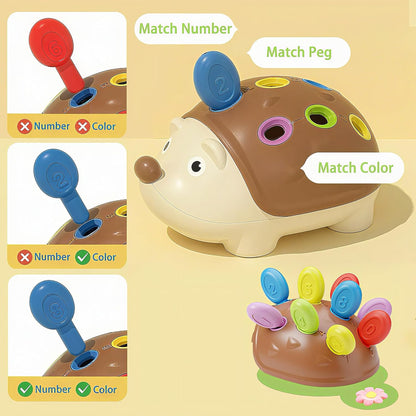 2 in 1 Baby Toys(Hedgehog Toy & Stacking Cups), Montessori Toys for 1 Year Old, Sensory Toys for Toddlers 1-3,Fine Motor Skills Toys for Boys and Girls