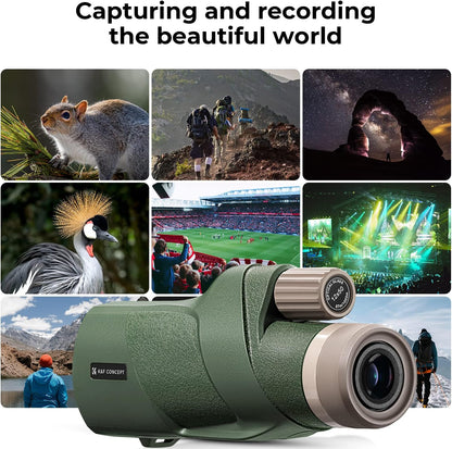 K&F Concept 8-32X50 Zoom Monocular - High Power Dual Focus Prism Compact Monoculars for Kids Adults, with Phone Adapter, Low Light Night Vision, FMC Lens for Bird Watching Hunting Travel Camping Starg