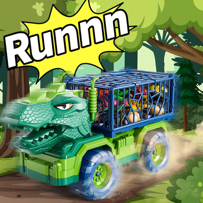 Dinosaur Truck for Kids 2-4, Dinosaur Action Figure Toys for Toddler 3-5 with 8 Dinosaur Figures, Play Mat, Egg, Tree, T-Rex Transport Car Carrier Birthday Gifts Toys for Boys 2 3 4 5 6 Year Old