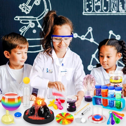 Science Kit for Kids,80 Science Lab Experiments,Scientist Costume Role Play STEM Educational Learning Scientific Tools,Birthday Gifts and Toys for 6 7 8 9 Years Old Boys Girls Kids