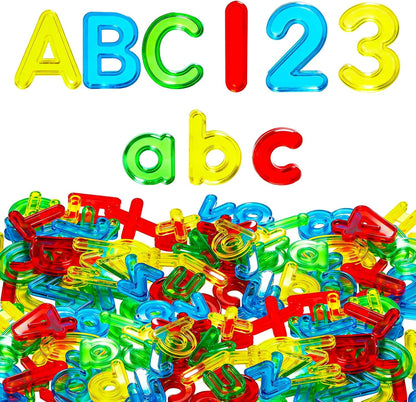 67 Pcs Plastic Practice Set Transparent Letters and Numbers Include Uppercase Letters Lowercase Letters and Numbers Colorful Plastic Letters and Numbers for Kids Counting and Spelling, Ages 3+
