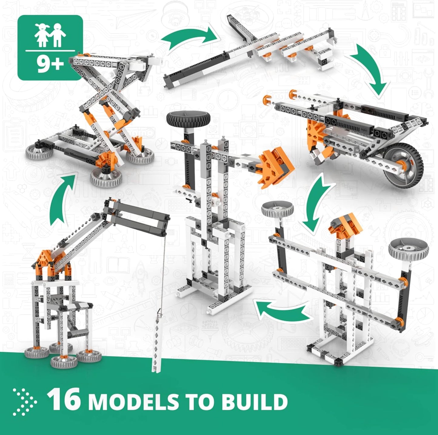 Engino- STEM Toys, Structures, Buildings & Bridges, Building Toys for Kids 9+, STEM Projects, Creative Engineering Kit, Gifts for Boys & Girls (9 Model Options)
