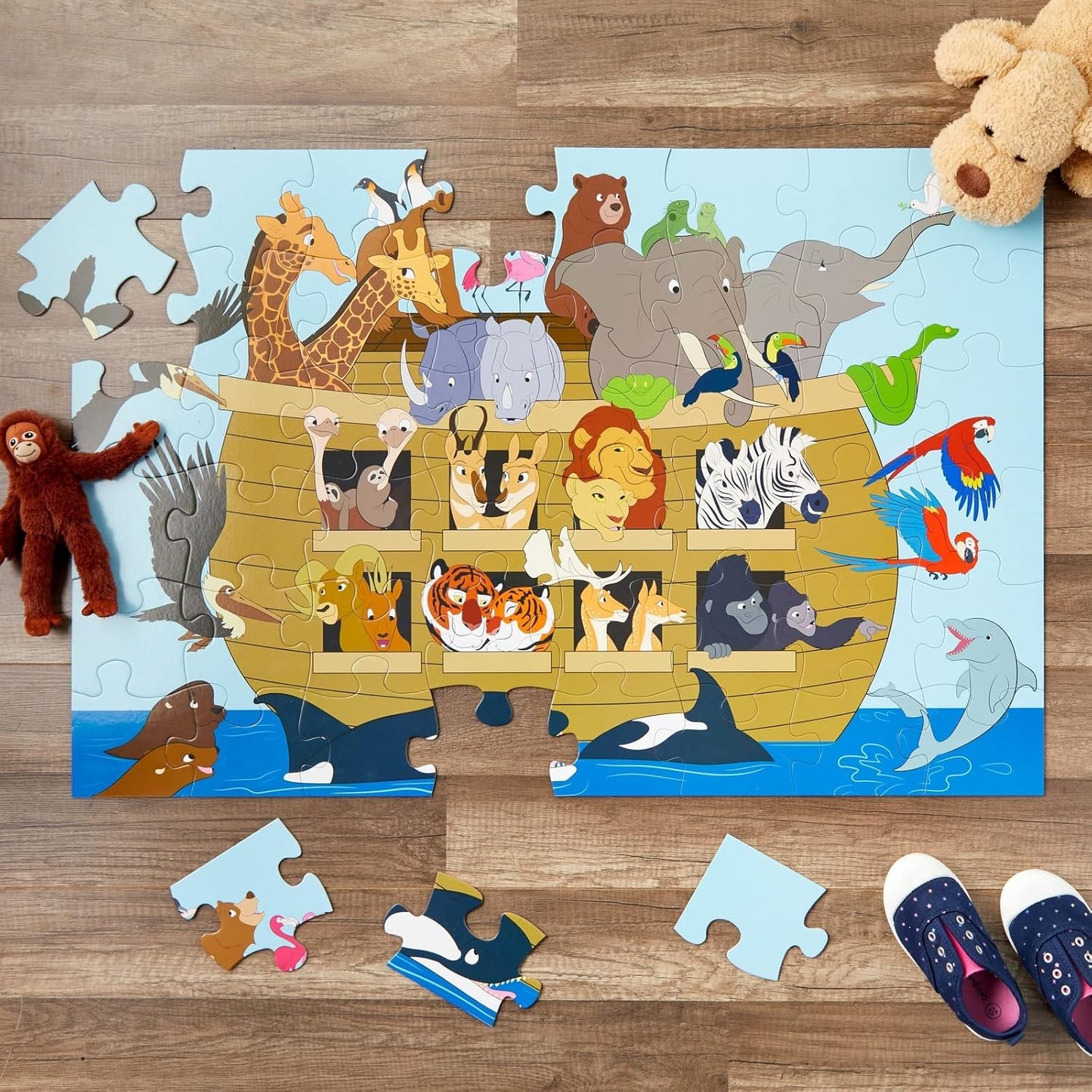 BLUE PANDA Preschool Learning Giant Floor Activity Set - 48-Piece, 2 ft x 3 ft, Multicolor - Bugs & Insects Theme & Skill Building for Toddler Learning