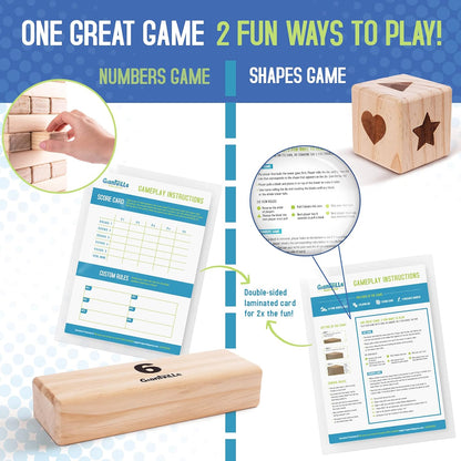 Giantville Giant Tumbling Timber Toy - STEAM-Credited Premium Pine Wood Blocks Tower - Indoor/Outdoor Yard Game for Kids & Adults - 56 Pieces + Carry Bag - Grows to Over 4 Feet