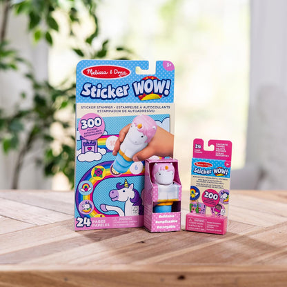 Melissa & Doug Sticker Wow!™ Sticker Stamper and 24-Page Activity Pad, 300 Stickers, Arts and Crafts Fidget Toy Collectible Character – Dinosaur - for Kids Ages 3+ - FSC Certified