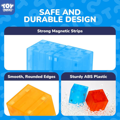 64PCS Magnetic Blocks, Magnetic Building Blocks for Kids Ages 3 4 5 6 Year Old, Magnet Cubes, Autism Montessori Toys, Preschool STEM Educational Sensory Magnet Toys Gifts for Kids 3-5 4-8