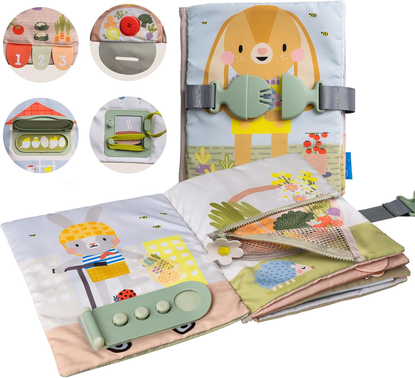Taf Toys Busy Book for Toddlers 1-3, Montessori Quiet Activity Book with 15 Activities - Opposites Concepts - Ideal Toddler Busy Book for 1 Year Old - Boy Toys Girl Birthday Gift