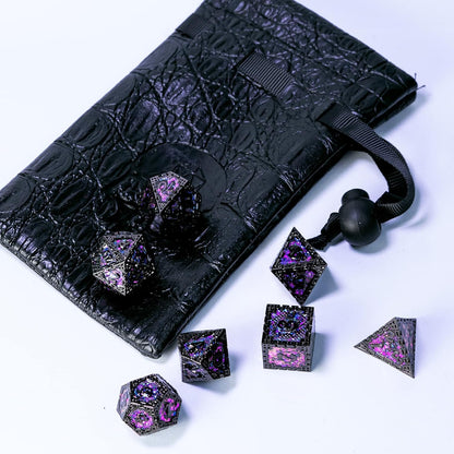 UDIXI Steampunk Metal Dice Set, 7 Die Polyhedral DND Dice Set for D&D Role Playing Game and Math Teaching (Ancient Copper)