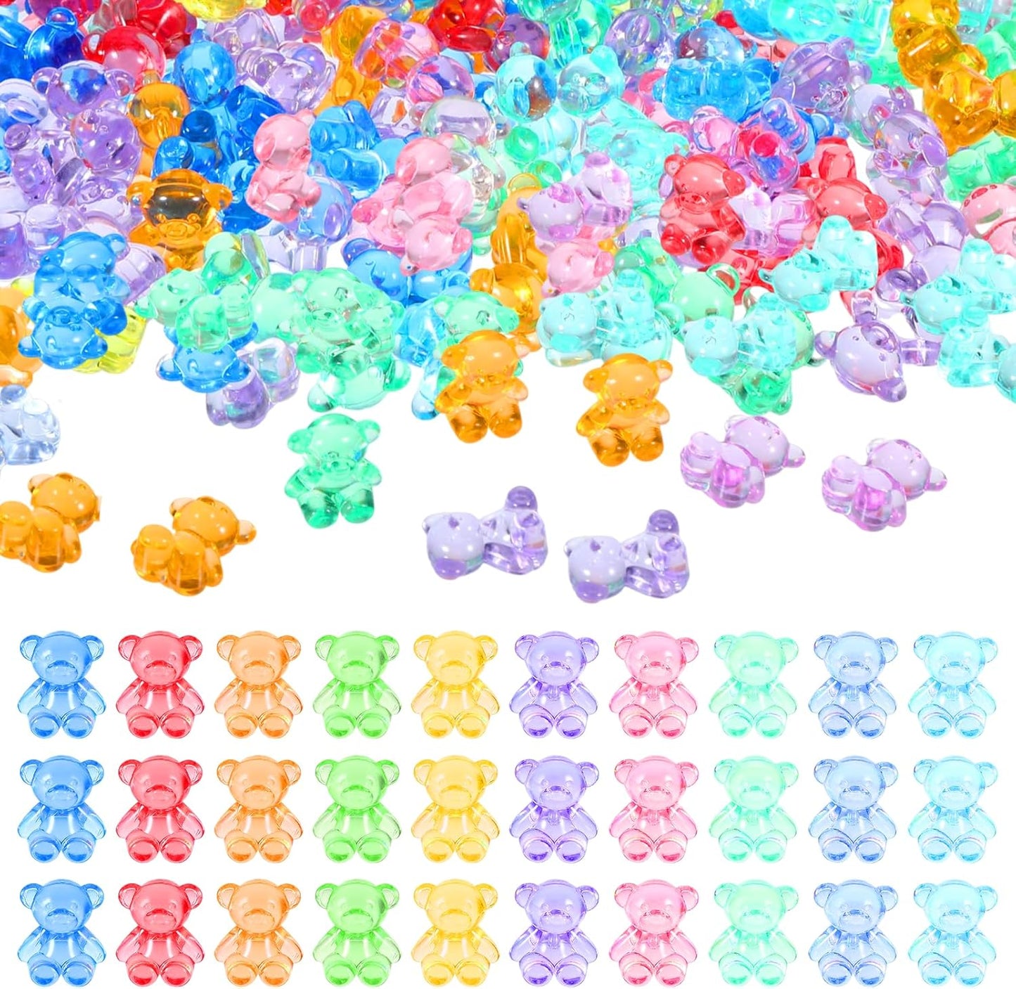 300Pcs Mini Resin Animals, Counting Bears Small Resin Tiny Mini Animals Figures to Hide Figurines in Bulk Sorting Bears, Counting Bear Math Manipulatives Small Trinkets Miniature Figurines for Desk